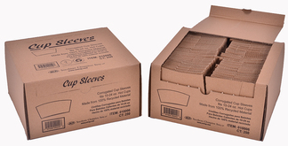 On-the-Go Kraft Hot Cup Sleeve.  Medium Size for 10-24 oz Cups. 1000 Sleeves/Case, 250 Sleeves/Pack.