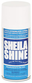 Sheila Shine Stainless Steel Cleaner & Polish. Oil Based. 10 oz aersol can. 12 cans per case.