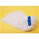 Wet Mop. Cut-End. Premium 4-Ply Rayon. 24 oz. Industrial Flat Mop with Metal Threaded Stud.