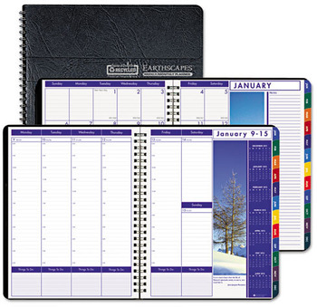 House of Doolittle™ Earthscapes™ 100% Recycled Weekly/Monthly Appointment Book/Planner Book, Landscape Photos, 11 x 8.5, Black Soft Cover, 12-Month (Jan-Dec): 2026