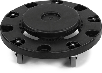 Bronco™ Round Waste Container/Trash Can Dolly for 20, 32, 44 and 55 Gallon Containers. Black. 2 each/case.