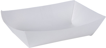 SCT Food Trays. 6 oz. 4-19/64 X 3-25/32 X 1-5/64 in. White. 250/sleeve, 4 sleeves/case. #40.  1000 per case.