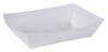 A Picture of product SCH-0551 SCT Food Trays. 6 oz. 4-19/64 X 3-25/32 X 1-5/64 in. White. 250/sleeve, 4 sleeves/case. #40.  1000 per case.