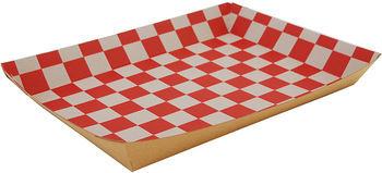Southern Champion Checkerboard Lunch Trays. 10-1/2 X 7-1/2 X 1-1/2 in. Red and White. 250/case.