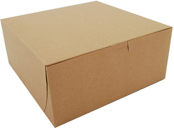 Kraft Non-Window Bakery Boxes, 9 x 9 x 4 in, 200/Case.