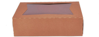 Paperboard Window Bakery Boxes. 14 X 10 X 4 in. Kraft. 100/case.