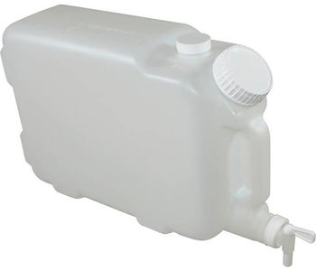 E-Z Fill™ Heavy-Duty Plastic Container 63mm Angled-Front Opening for Refilling. 2.5 gal. Translucent.  ** MUST ORDER IN CASE OF 12 **