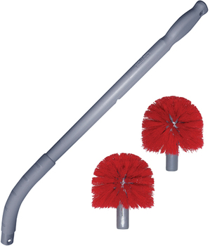 Ergo Toilet Bowl Brush with 2 Heads. 26" Handle.