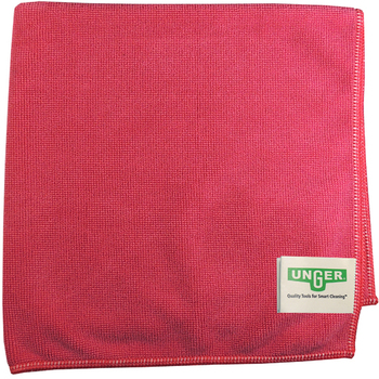 Unger® SmartColor™ MicroWipes, Heavy-Duty, 16 x 15, Red, 10/Case