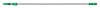 A Picture of product UNG-EZ120 Unger® Opti-Loc Extension Pole, Two Sections. 4 ft./1.25 m. Green/Silver.