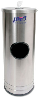 PURELL® Stainless Steel Dispenser Stand for Sanitizing Wipes, 1,500 Wipe Capacity, 10.25 x 10.25 x 14.5, Stainless Steel