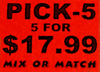 A Picture of product 285-117 LABEL 2X2 PICK 5 FOR $17.99.