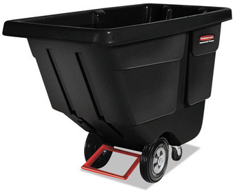 Rubbermaid® Commercial Utility Duty Rotomolded Plastic Tilt Truck with 450 lb Capacity. 56.75 X 28.00 X 38.63 in. Black.