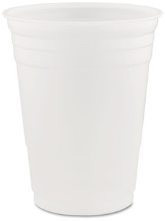 Solo® Polystyrene Plastic Cold Party Cups. 16oz. Translucent. 50/Sleeve. 1000/Case.