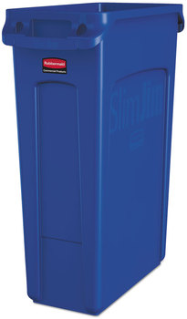 Rubbermaid® Commercial Slim Jim® with Venting Channels, Rectangular, 23 gal, Blue