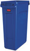 A Picture of product RCP-1956185 Rubbermaid® Commercial Slim Jim® with Venting Channels, Rectangular, 23 gal, Blue