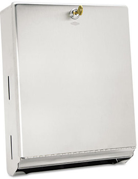 Bobrick Stainless Steel Dispenser, 10 3/4 x 4 x 14, Satin Stainless Steel