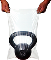 TUF-R® Standard Linear Low Density Gusset Bags. 0.75 mil. 4 X 2 X 12 in. Clear. 1,000 bags/case.