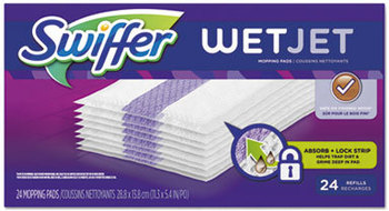 Swiffer® WetJet® System Refill Cloths,  11.3" x 5.4", White, 24/Box, 4 Boxes per Case