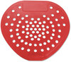 A Picture of product HOS-03901 HOSPECO® Health Gards® Vinyl Urinal Screen, Cherry Scent, 7.75 x 6.88, Red, Dozen