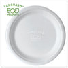 A Picture of product ECO-EPP013NFA Eco-Products® Vanguard Renewable and Compostable Sugarcane Plates, 9" dia, White, 500/Carton