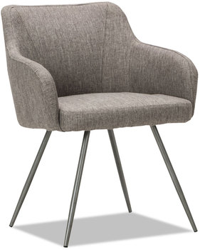 Alera® Captain Series Guest Chair 23.8" x 24.6" 30.1", Gray Tweed Seat, Back, Chrome Base