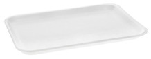 Pactiv #4S Polystyrene Foam Supermarket Trays. 9.125 X 7.125 X 0.65 in. White. 500/case.