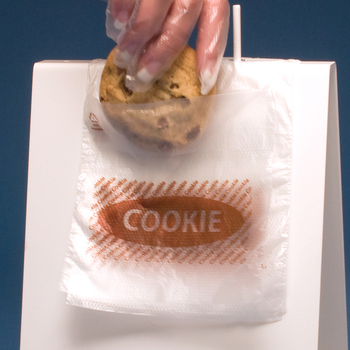 Flip Top Saddle Pack Deli Bag, Printed "Cookie" One Color, 5.5" x 5.5" + 1.5" FB, 0.60 Mil, 2,000/Case