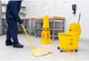 A Picture of product CFS-4690404 OmniFit™ Mop Bucket Combo: Down Press Wringer. 35 qt. 17.00 X 23.00 X 35.00 in. Yellow.